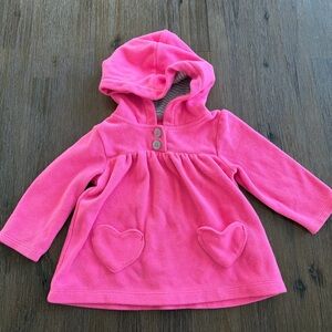 10/20$ Carter's Pink Fleece Baby Hoodie size 12 months